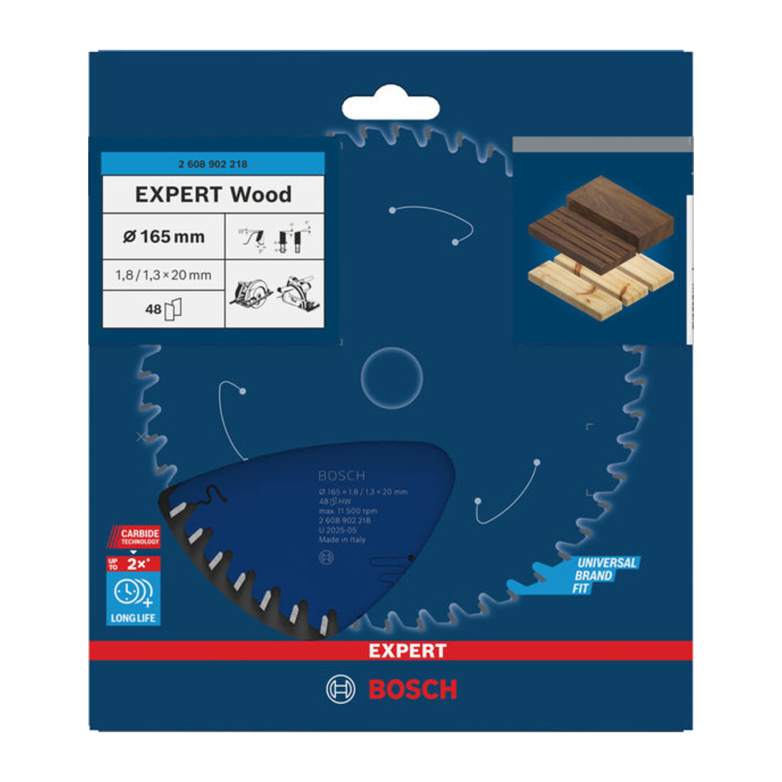 Bosch EXPERT Houtcirkelzaagblad, 165x20 mm, Z48