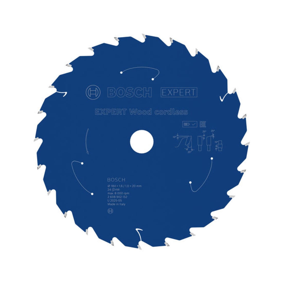 Bosch EXPERT Houtcirkelzaagblad, 184x20 mm, Z24