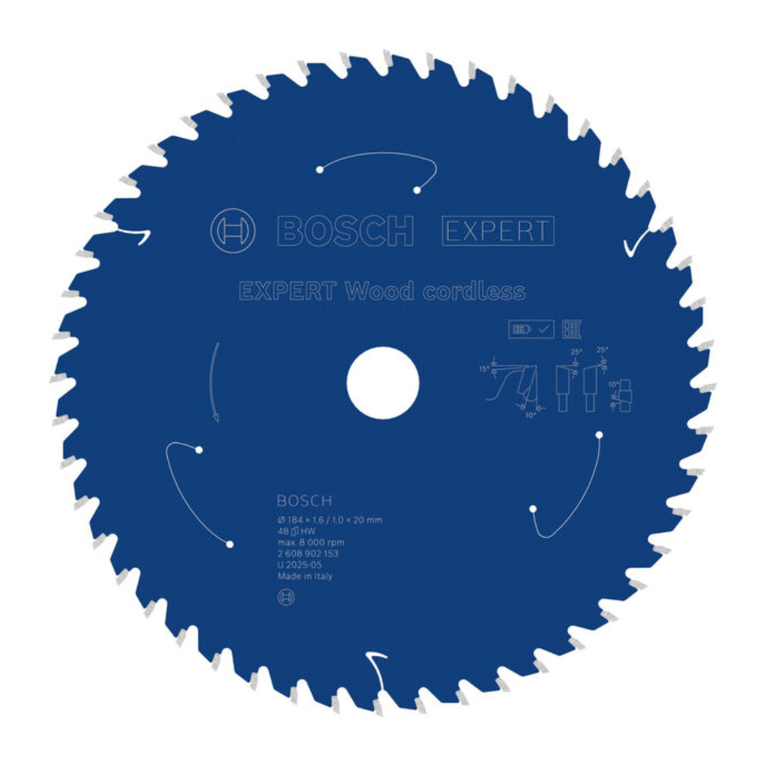 Bosch EXPERT Houtcirkelzaagblad, 184x20 mm, Z48
