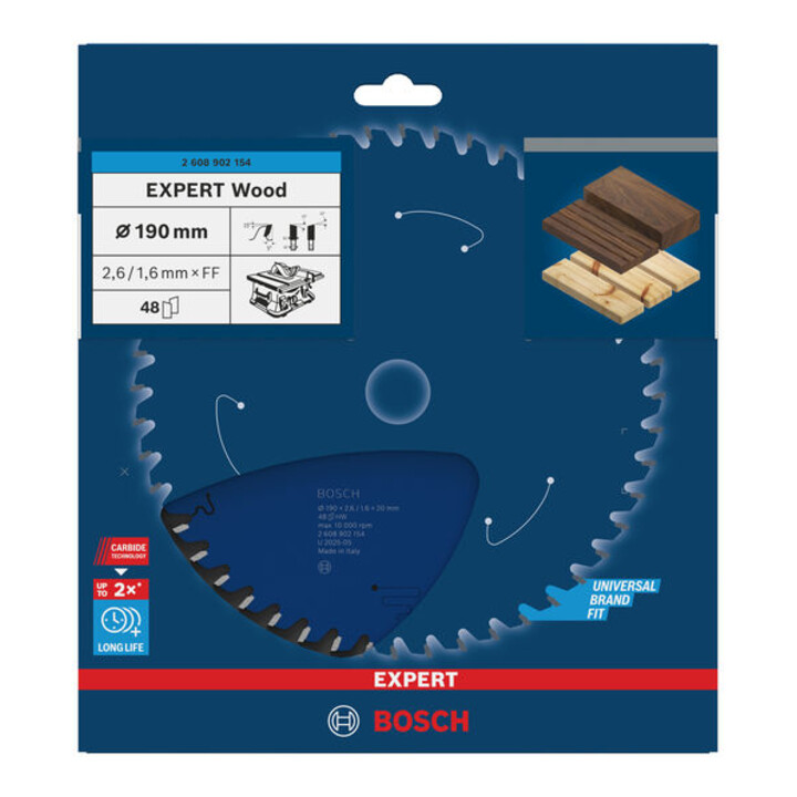 Bosch EXPERT Houtcirkelzaagblad, 190x2,4x30 mm, Z48