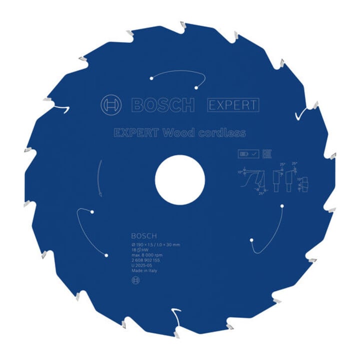 Bosch EXPERT Houtcirkelzaagblad, 190x30 mm, Z18