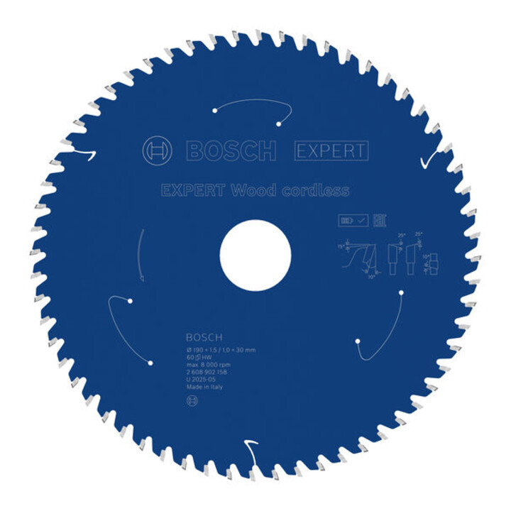 Bosch EXPERT Houtcirkelzaagblad, 190x30 mm, Z60