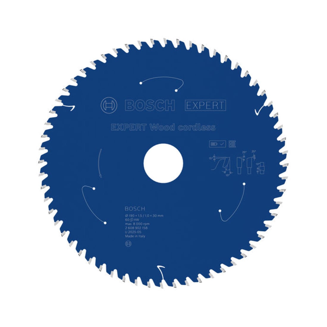 Bosch EXPERT Houtcirkelzaagblad, 190x30 mm, Z60