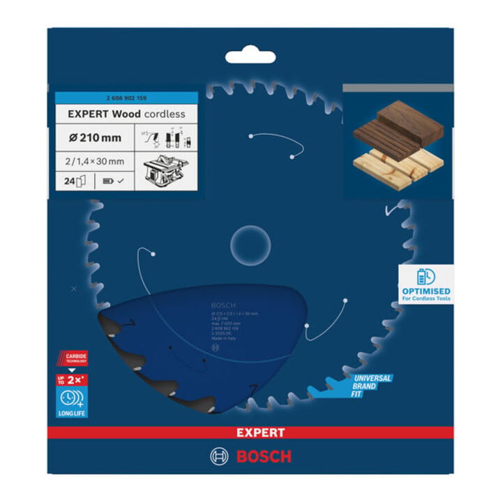 Bosch EXPERT Houtcirkelzaagblad, 210x30 mm, Z24