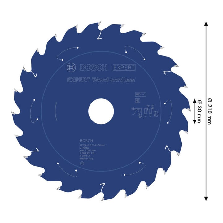 Bosch EXPERT Houtcirkelzaagblad, 210x30 mm, Z24