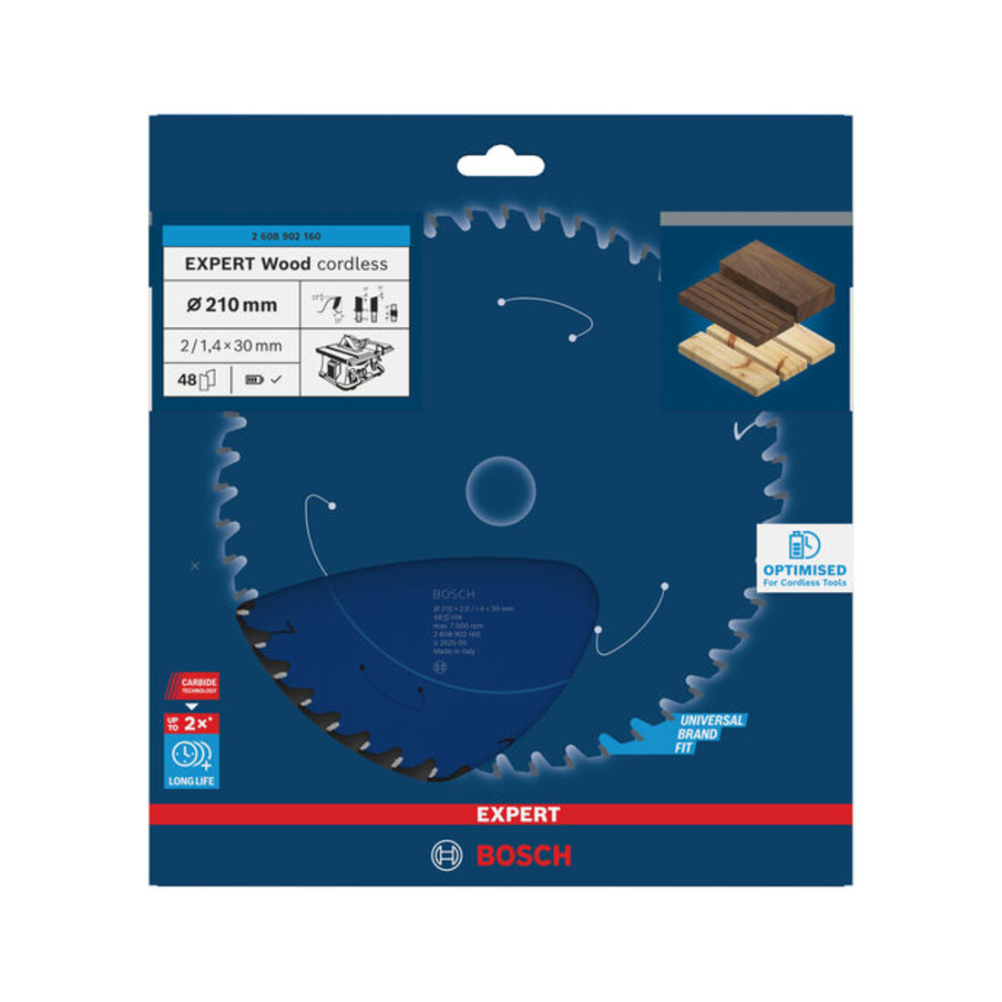 Bosch EXPERT Houtcirkelzaagblad, 210x30 mm, Z48