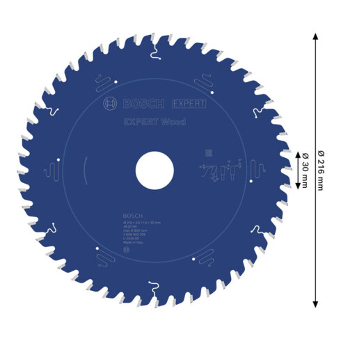 Bosch EXPERT Houtcirkelzaagblad, 216x30 mm, Z48
