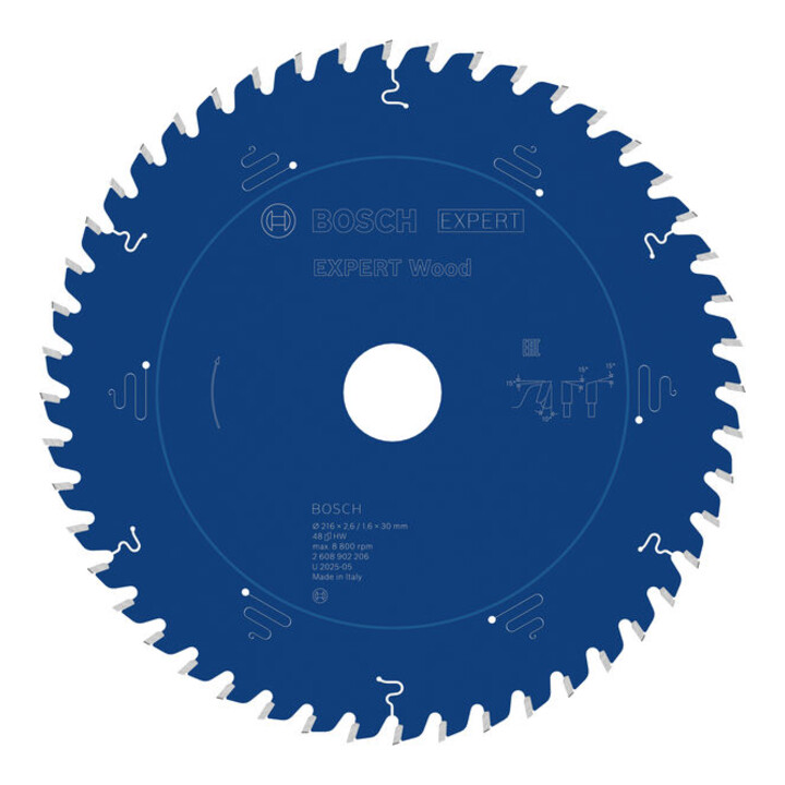 Bosch EXPERT Houtcirkelzaagblad, 216x30 mm, Z48