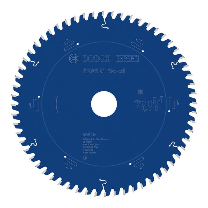 Bosch EXPERT Houtcirkelzaagblad, 216x30 mm, Z60
