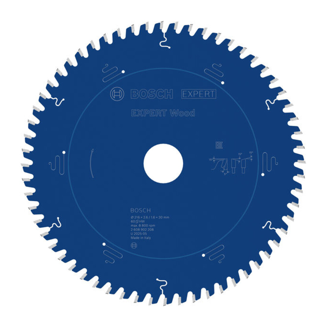 Bosch EXPERT Houtcirkelzaagblad, 216x30 mm, Z60