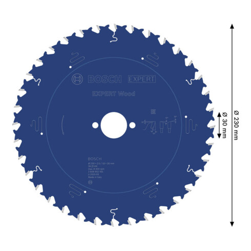 Bosch EXPERT Houtcirkelzaagblad, 230x30 mm, Z36