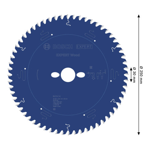 Bosch EXPERT Houtcirkelzaagblad, 250x2,8x30 mm, Z60