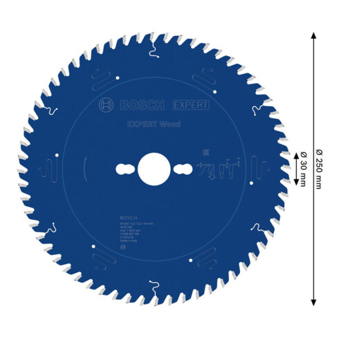 Bosch EXPERT Houtcirkelzaagblad, 250x3,2x30 mm, Z60