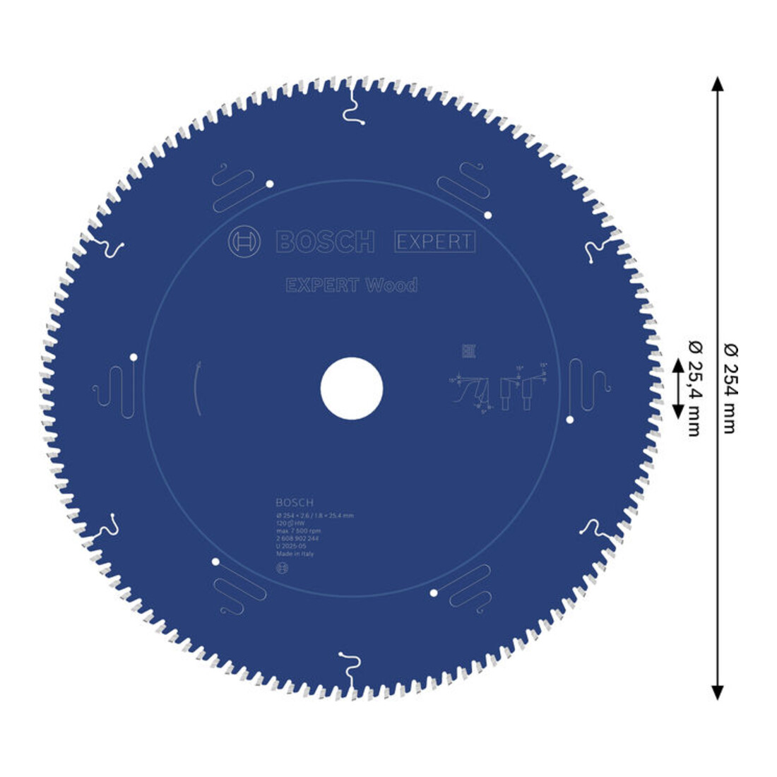 Bosch EXPERT Houtcirkelzaagblad, 254x25,4 mm, Z120