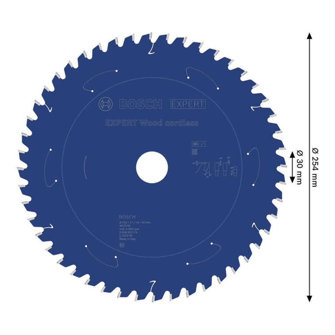 Bosch EXPERT Houtcirkelzaagblad, 254x30 mm, Z48