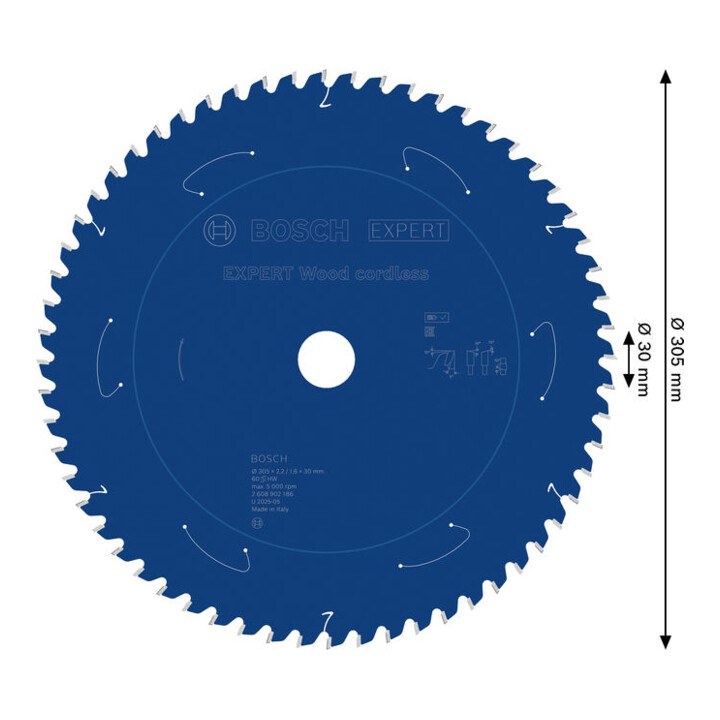 Bosch EXPERT Houtcirkelzaagblad, 305x30 mm, Z60