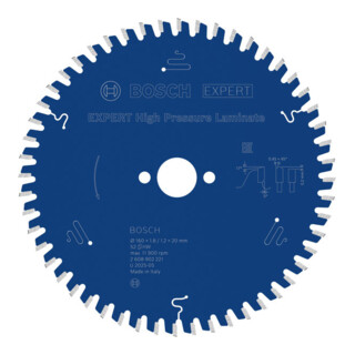 Bosch EXPERT HPL cirkelzaagblad, 160x20 mm, Z52