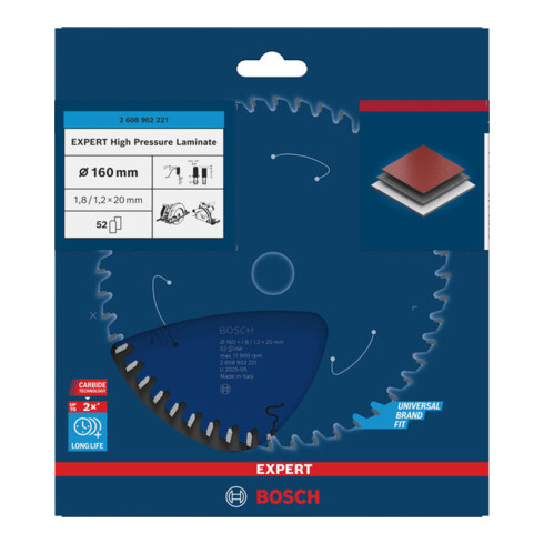 Bosch EXPERT HPL cirkelzaagblad, 160x20 mm, Z52
