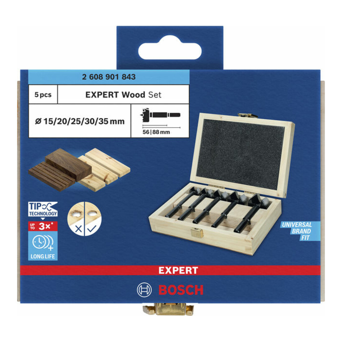 Bosch EXPERT Jeu de forets Forstner pour bois, 5 pcs