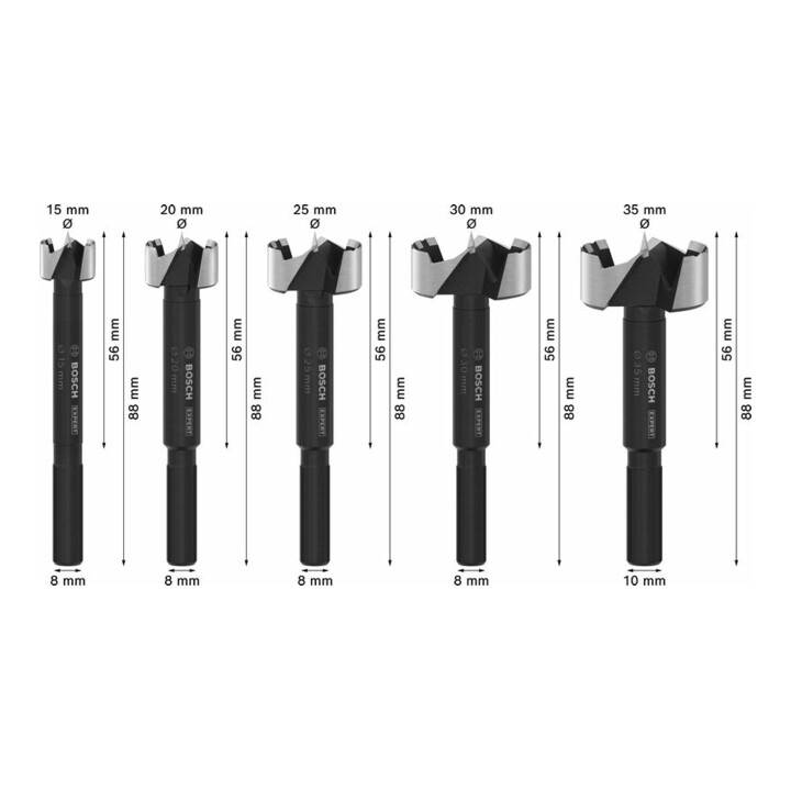 Bosch EXPERT Jeu de forets Forstner pour bois, 5 pcs