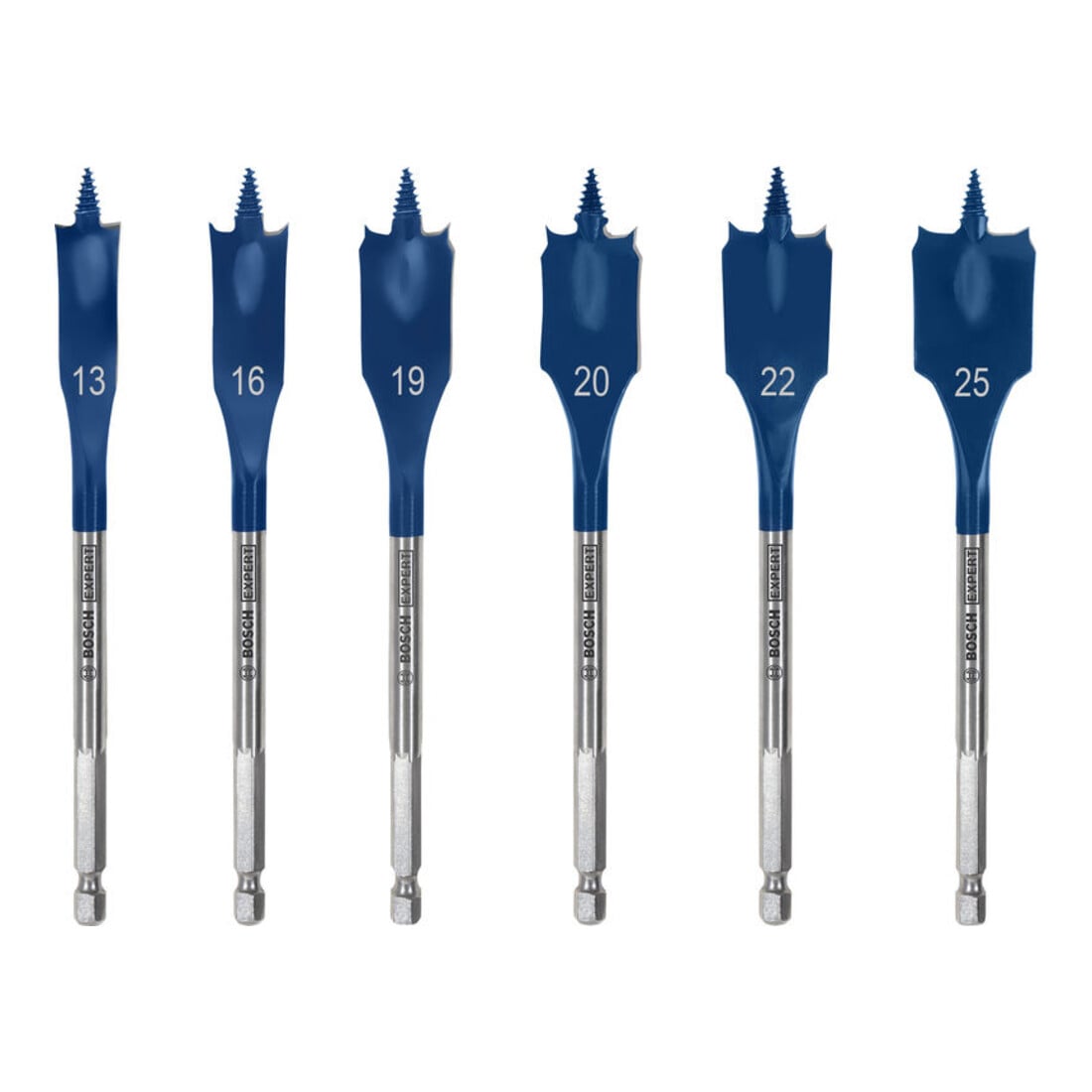 Bosch EXPERT Jeu de fraises plates Self Cut Speed, 13/16/19/20/22/25/25/32, 6 pièces