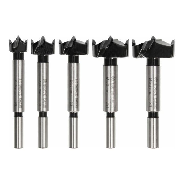 Bosch EXPERT Jeu de mèches à charnière pour bois stratifié, 15/20/25/30/35 x 60 x 90 mm, 5 pcs