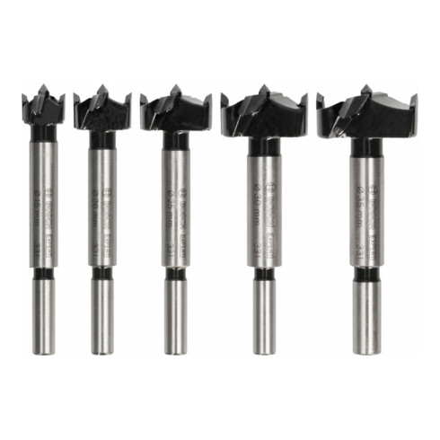 Bosch EXPERT Jeu de mèches à charnière pour bois stratifié, 15/20/25/30/35 x 60 x 90 mm, 5 pcs