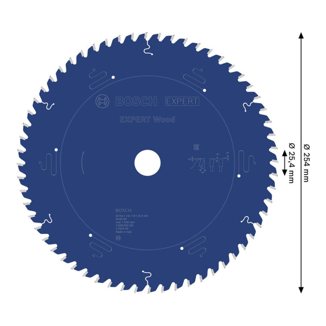 Bosch EXPERT Lama circolare per legno, 254x25,4 mm, Z60
