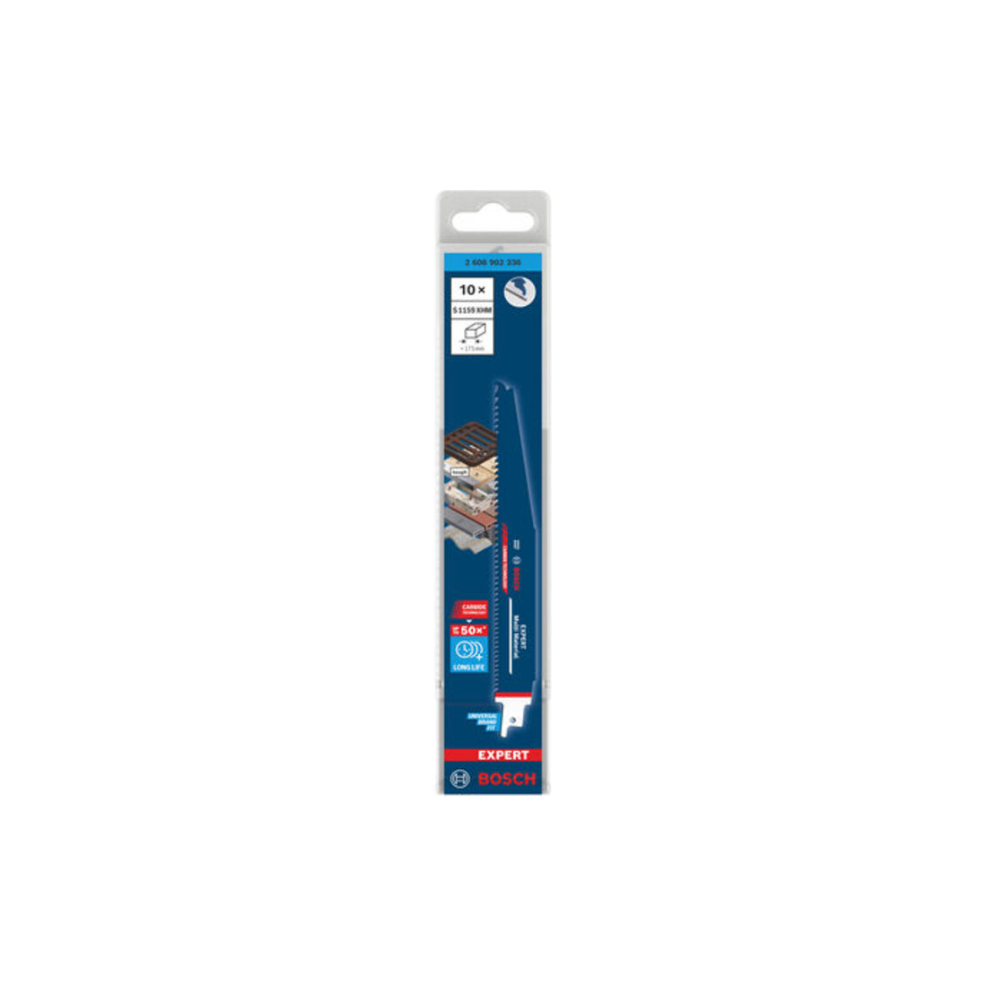 Bosch EXPERT Lama per sega a gattuccio Multi Material S1159XHM, 10 pezzi