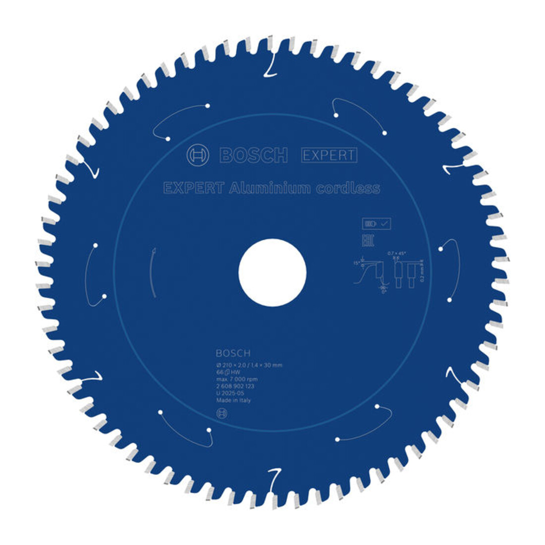 Bosch EXPERT Lama per sega circolare in alluminio, 210x30 mm, Z66
