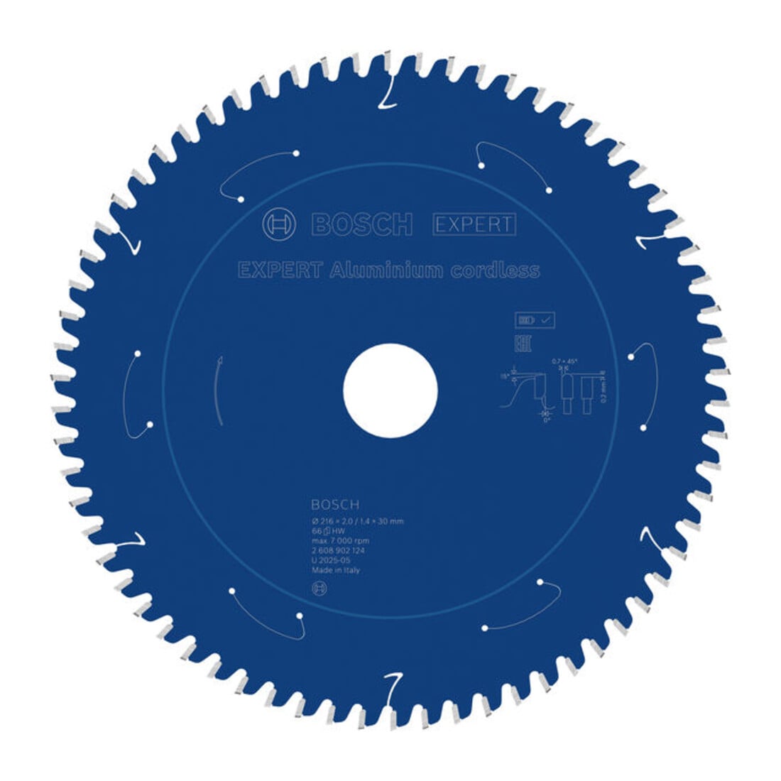 Bosch EXPERT Lama per sega circolare in alluminio, 216x30 mm, Z66