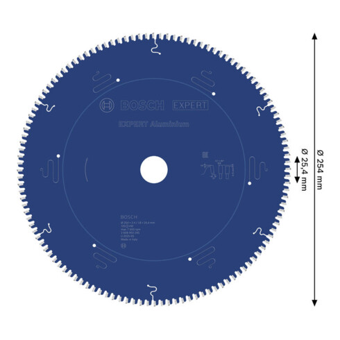 Bosch EXPERT Lama per sega circolare in alluminio, 254x25,4 mm, Z120