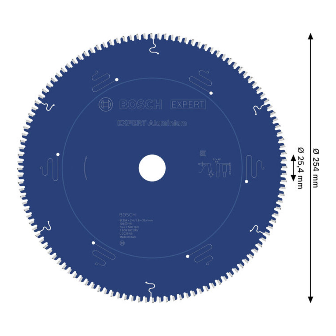 Bosch EXPERT Lama per sega circolare in alluminio, 254x25,4 mm, Z120