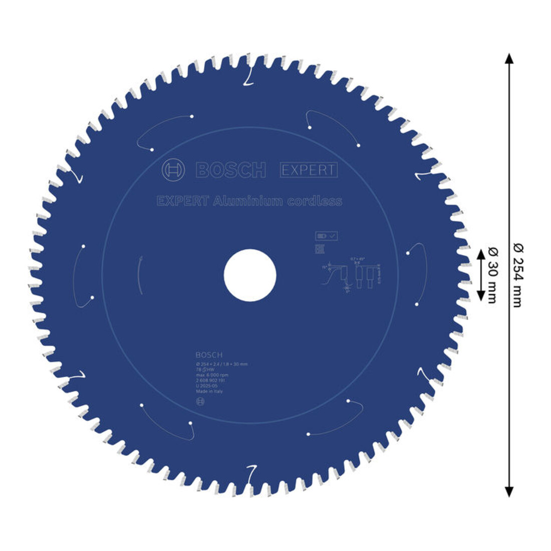 Bosch EXPERT Lama per sega circolare in alluminio, 254x30 mm, Z78
