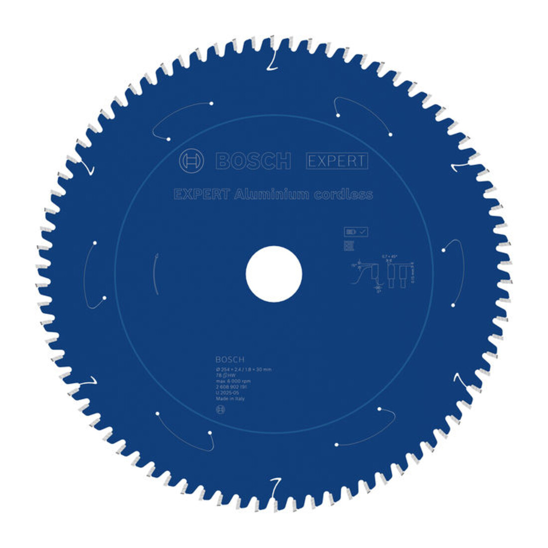 Bosch EXPERT Lama per sega circolare in alluminio, 254x30 mm, Z78