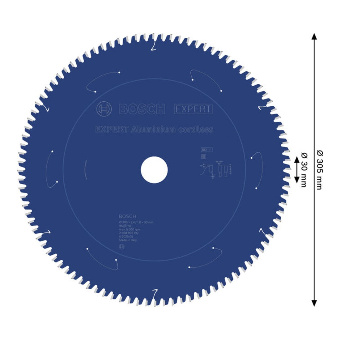 Bosch EXPERT Lama per sega circolare in alluminio, 305x30x2,4 mm, Z96