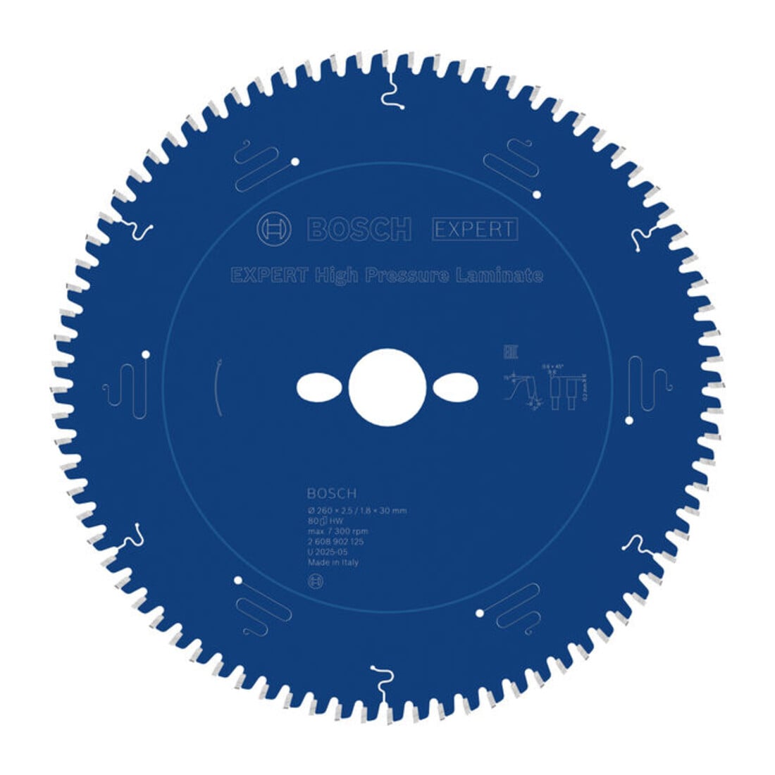 Bosch EXPERT Lama per sega circolare in laminato ad alta pressione, 260x30 mm, Z80