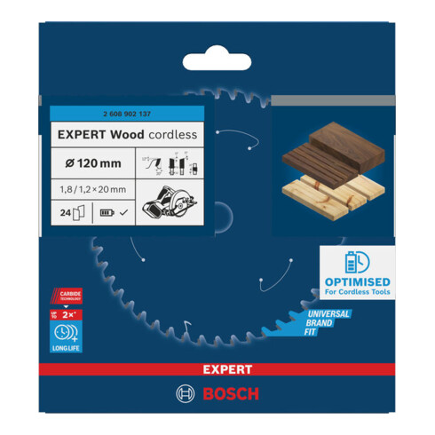 Bosch EXPERT Lama per sega circolare legno, 120x20 mm, Z24