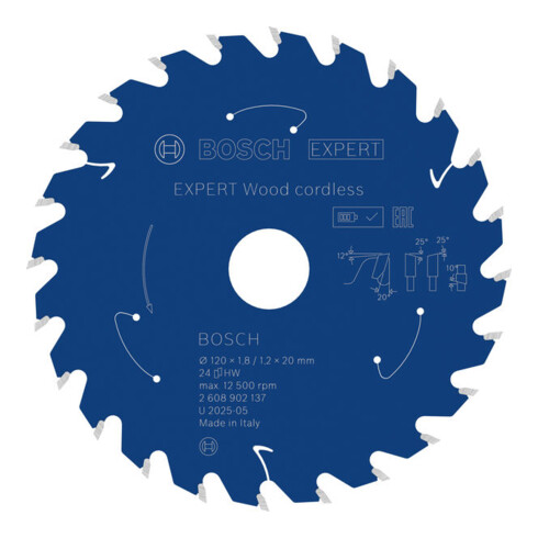 Bosch EXPERT Lama per sega circolare legno, 120x20 mm, Z24
