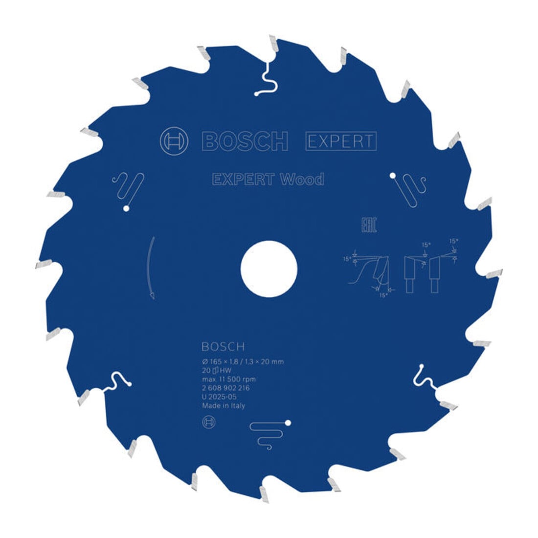 Bosch EXPERT Lama per sega circolare legno, 165x20 mm, Z20