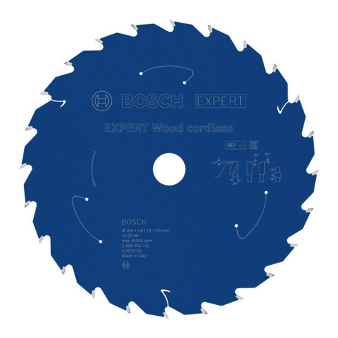 Bosch EXPERT Lama per sega circolare legno, 184x20 mm, Z24