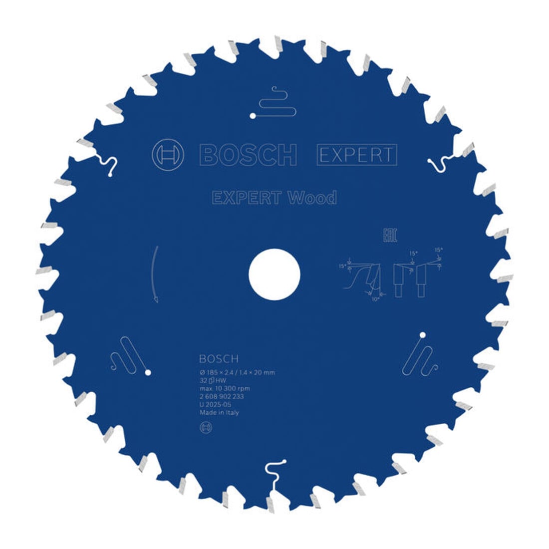 Bosch EXPERT Lama per sega circolare legno, 185x2,4x20 mm, Z32