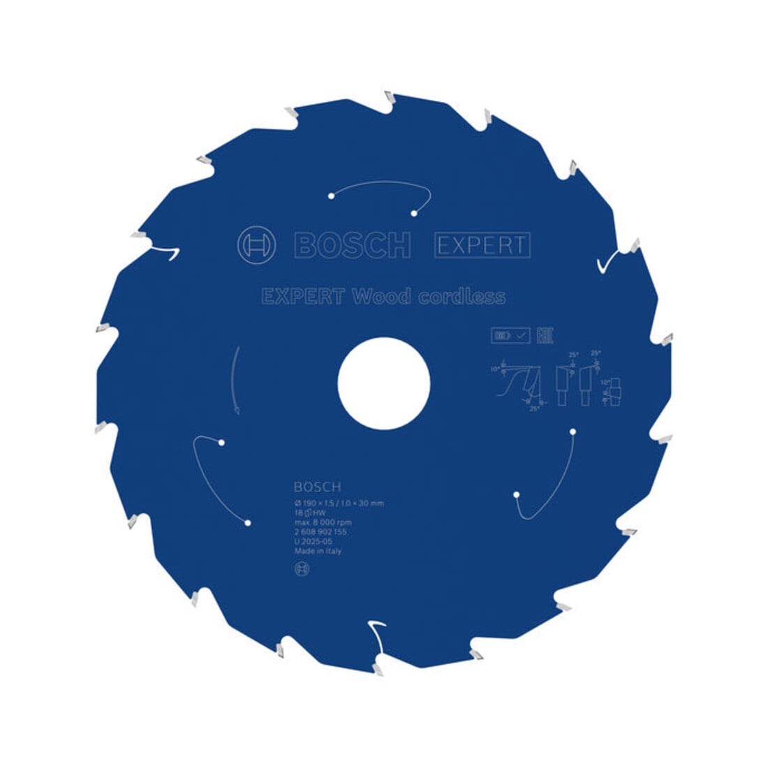 Bosch EXPERT Lama per sega circolare legno, 190x30 mm, Z18