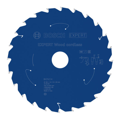 Bosch EXPERT Lama per sega circolare legno, 190x30 mm, Z24