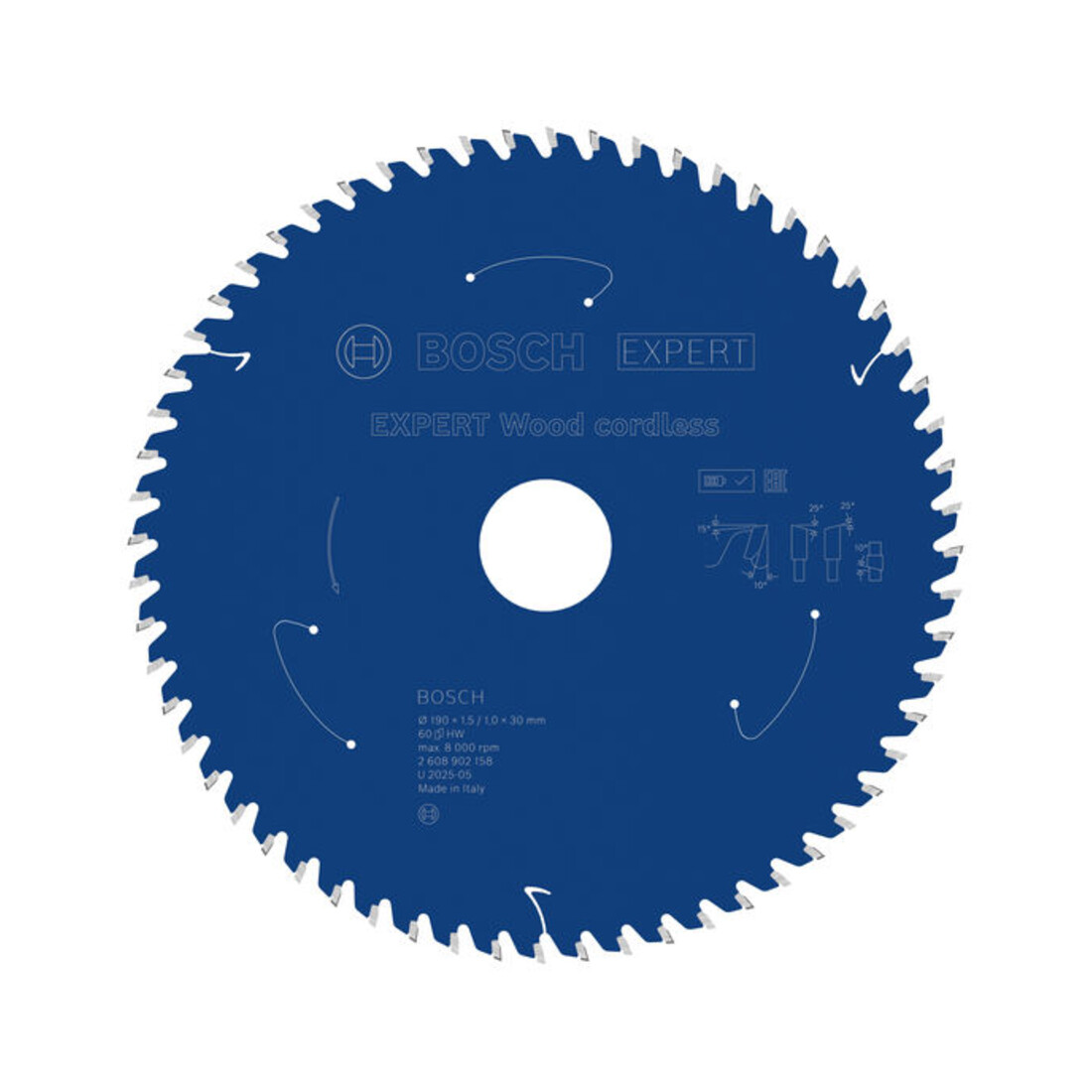 Bosch EXPERT Lama per sega circolare legno, 190x30 mm, Z60