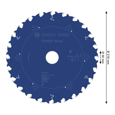 Bosch EXPERT Lama per sega circolare legno, 216x30 mm, Z24