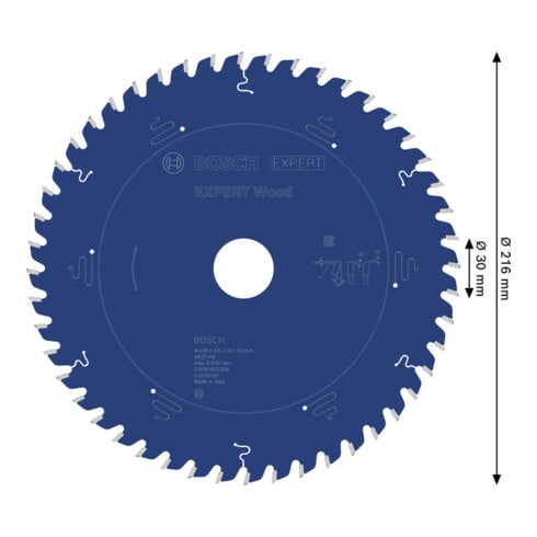 Bosch EXPERT Lama per sega circolare legno, 216x30 mm, Z48