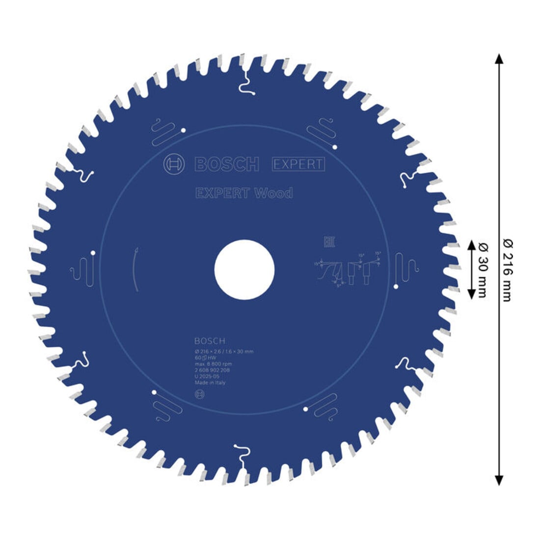 Bosch EXPERT Lama per sega circolare legno, 216x30 mm, Z60