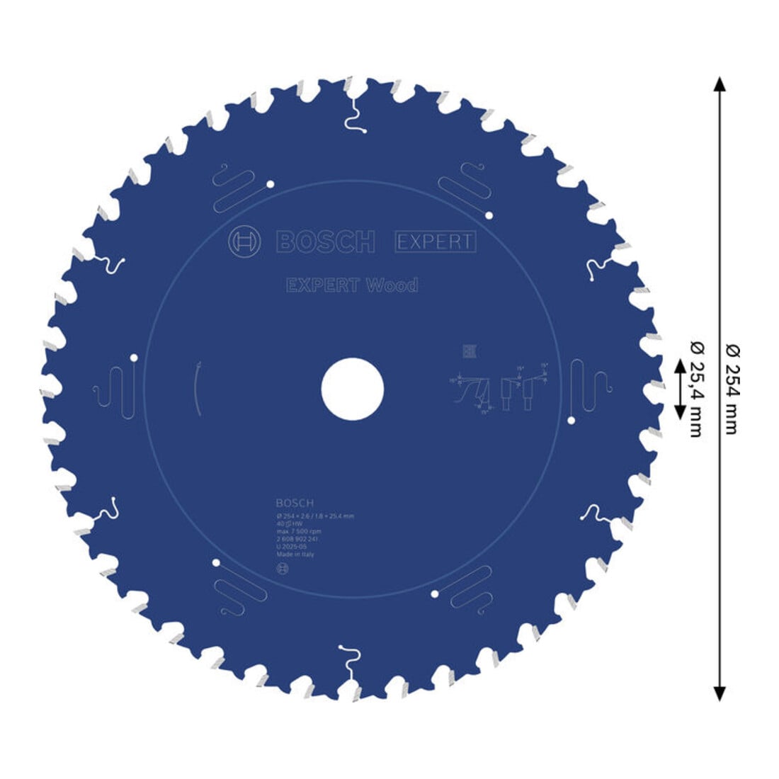 Bosch EXPERT Lama per sega circolare legno, 254x25,4 mm, Z40
