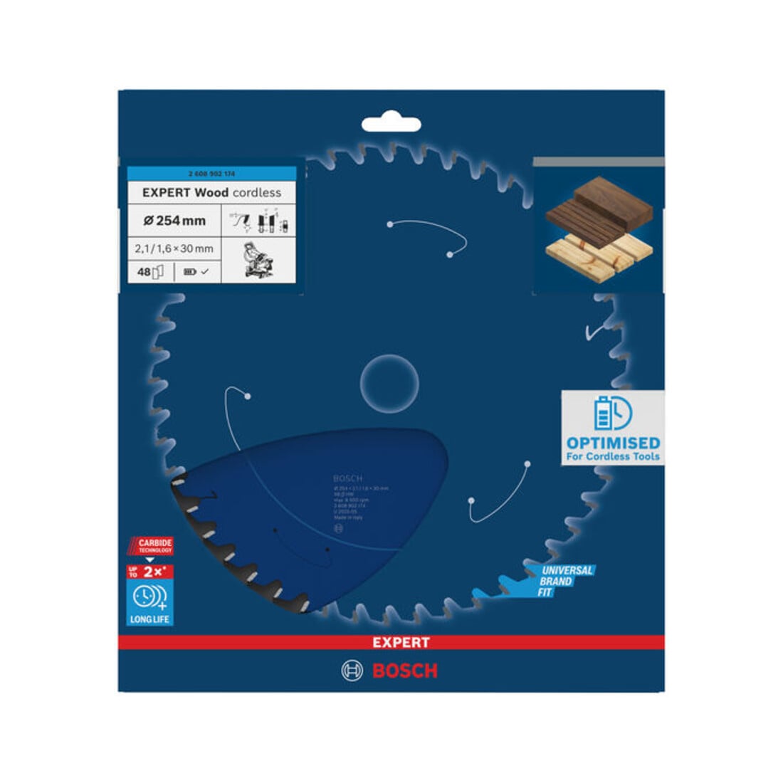 Bosch EXPERT Lama per sega circolare legno, 254x30 mm, Z48